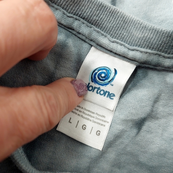 Aray Tie Dyed Men's Large Shirt Short Sleeve Tee Top  Gray Skeleton Color - Picture 4 of 8